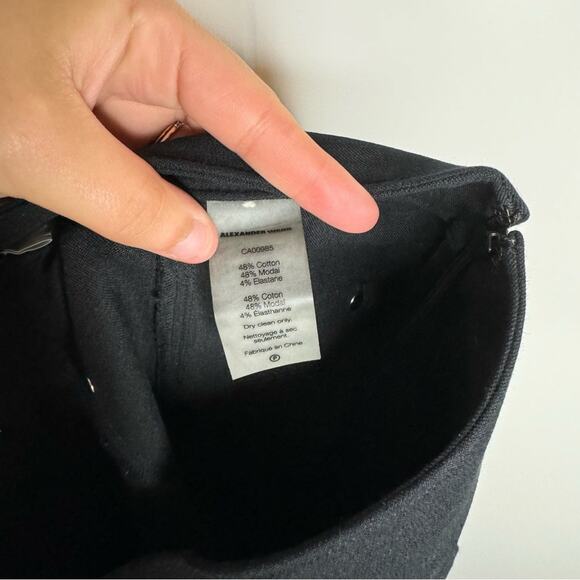 T By Alexander Wang Black Stretch Cotton High Rise Ankle Zip Pants Size 2 - Picture 9 of 9